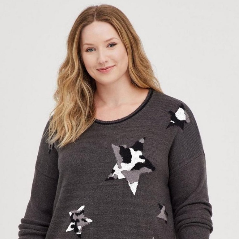 Grey Star Camo Sweater Crew Neck